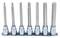 A set of seven hexagonal socket wrenches in various sizes on a metal holder, against a white background.