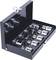 'Set of chrome-plated socket wrenches in an open black metal case, containing: six different sizes, side view.'