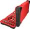 An open red toolbox containing various socket spanners, ratchets, and extensions. Ideal for mechanical repairs.