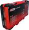 'KS Tools Chrome Series Socket Set in Red Plastic Carry Case with Handle, Various Tools Well Organised.'