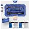 'Set of 23 tools in a blue box, including ratchet, extensions and socket keys in various sizes.'