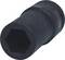 A black cylinder-shaped hex socket lies at an angle. This tool is frequently used for loosening or tightening nuts.
