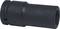 Black metal socket attachment, cylindrical in shape, smooth, robust, suitable for mechanical work.