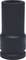 A black, cylindrical metal socket, possibly for use with a spanner in mechanical work.