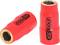 Two red, cylindrical metal socket nuts with 'KS Tools' logo. One is standing upright, the other lying on its side, with an internal view visible.