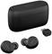 Black wireless earbuds with charging case and USB adapter, brand 'Jabra'.