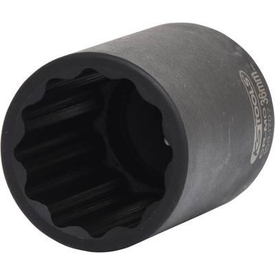 Black socket wrench with fluted interior and side marking '30mm'. Tool for nuts and bolts.