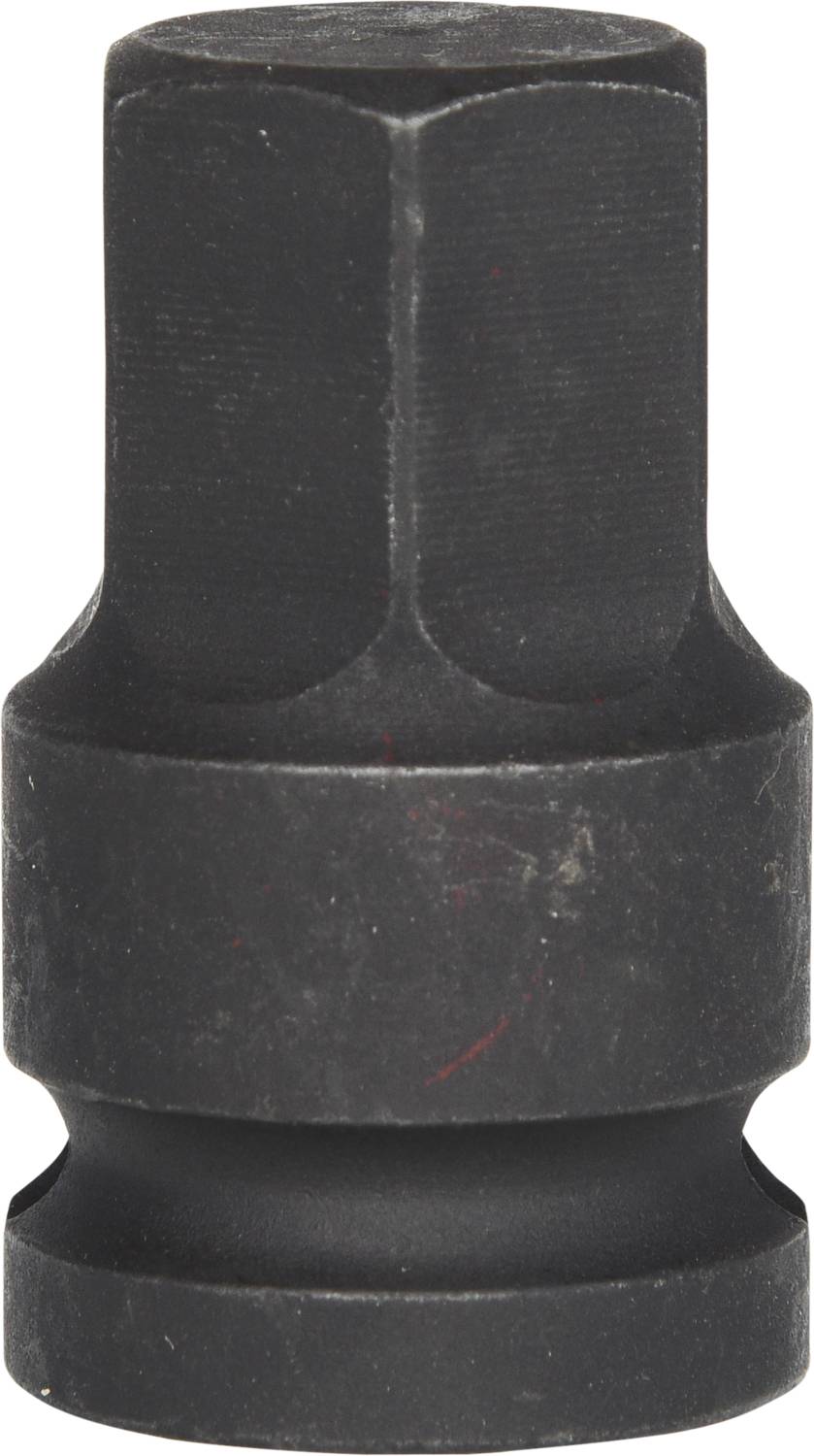 A black, hexagonal attachment for a spanner.