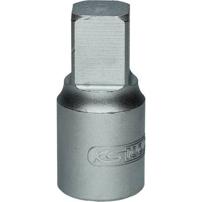Silver hexagonal socket key attachment with engraved logo on the side. Used for fastenings with compatible nuts.