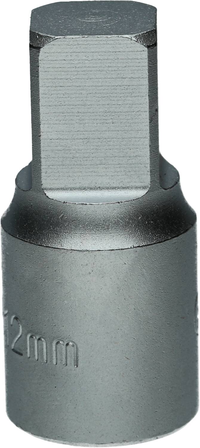 A silver-coloured, square socket key marked '12 mm'.