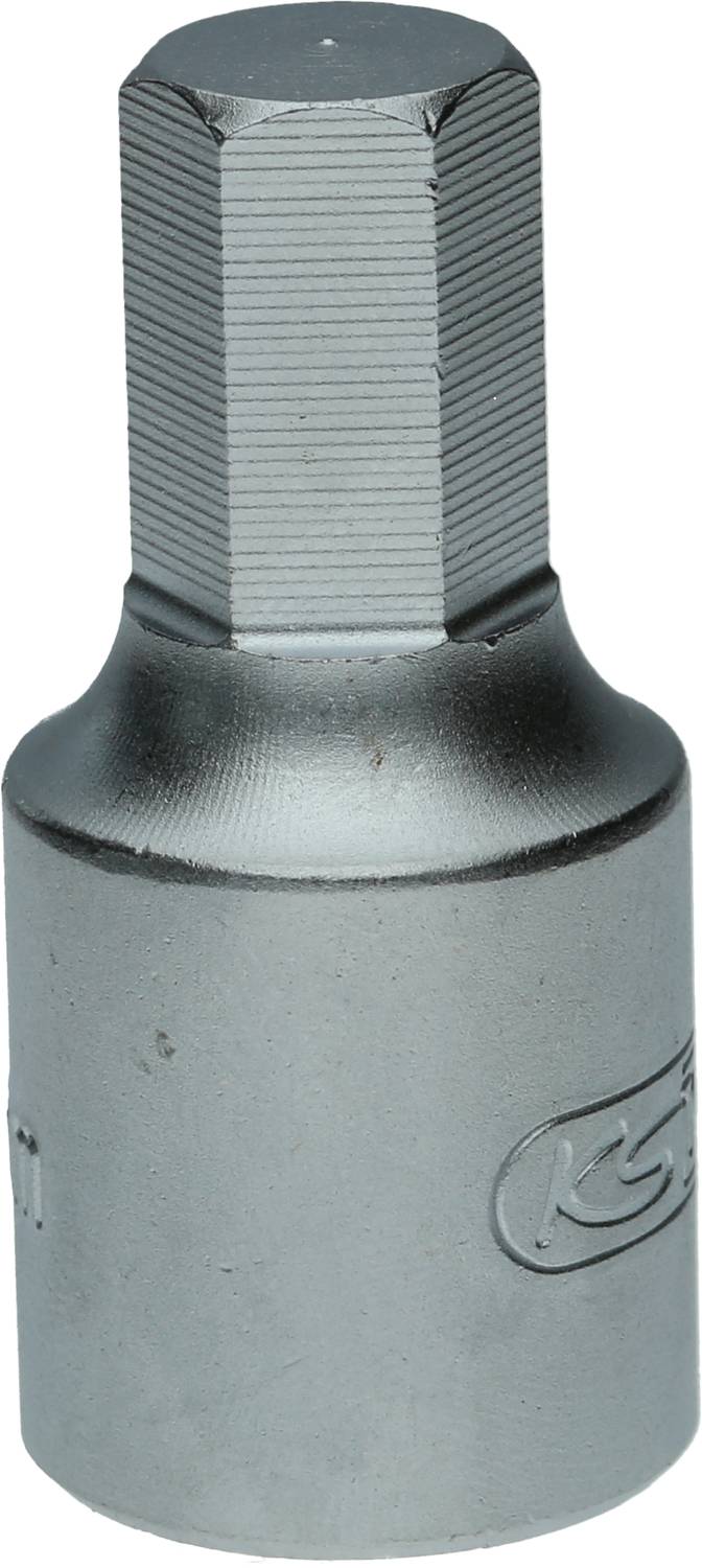 A six-sided metal socket for tightening or loosening screws.