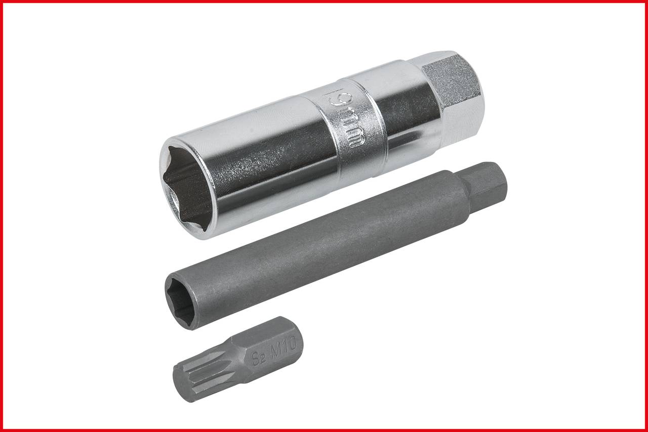A set of three silver and grey screwdrivers, including a long, medium, and short version, on a white background.