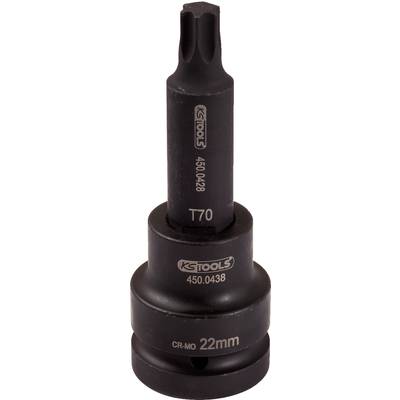 'Impact screwdriver bit made from CrMo steel, size T70, 22mm by KS Tools.'
