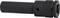 A black steel adapter with a cylindrical shape. It has a square opening at one end, which is used for securing in tools.
