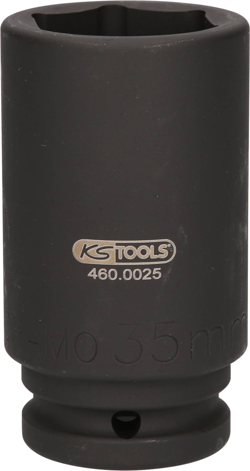 'KS Tools' hex socket with number 460.0025, black, suitable for use in manual or mechanical applications.