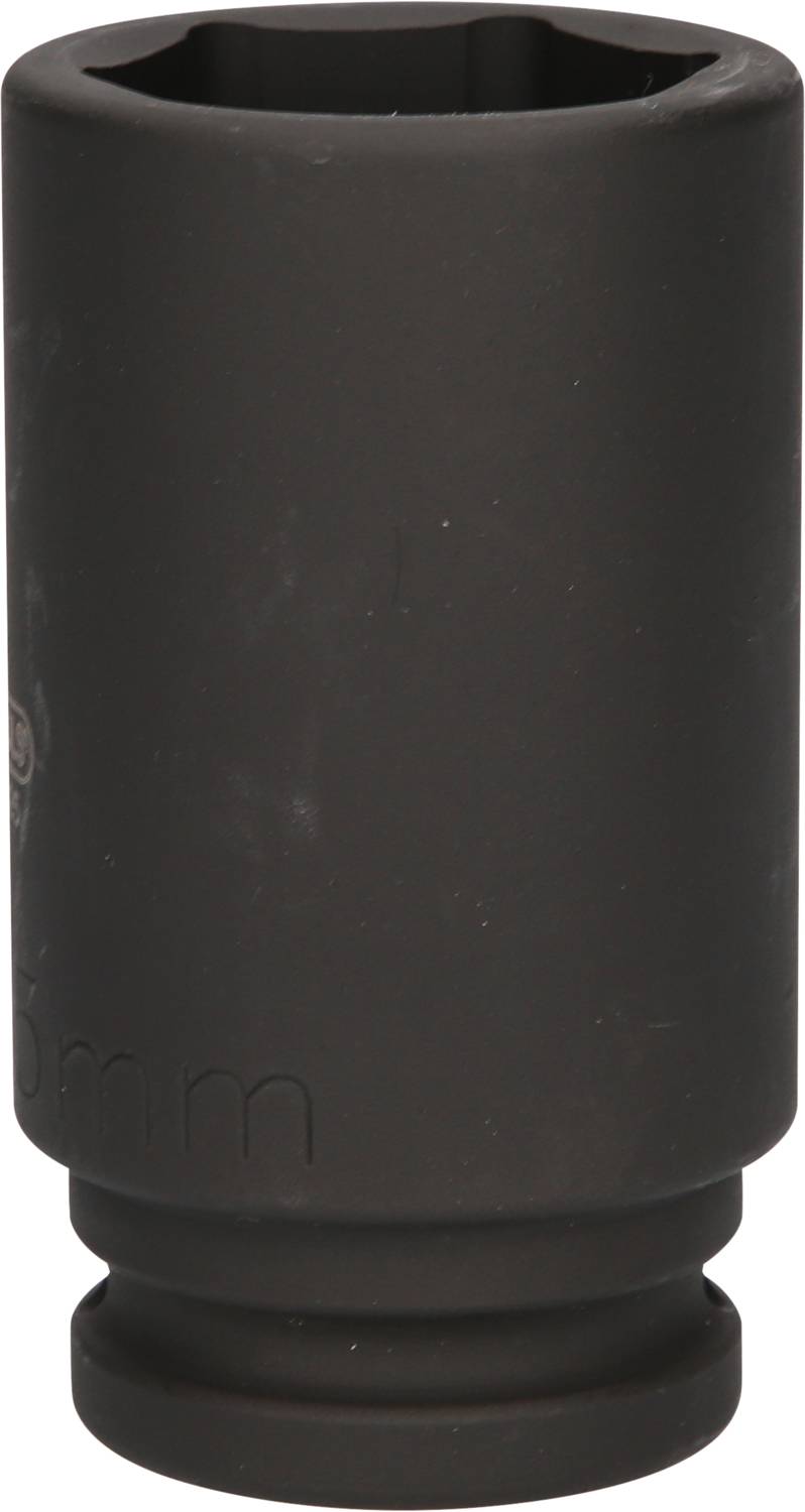 Black socket wrench insert with '33 mm' inscription, cylindrical in shape, suitable for fastening or removing nuts and bolts.