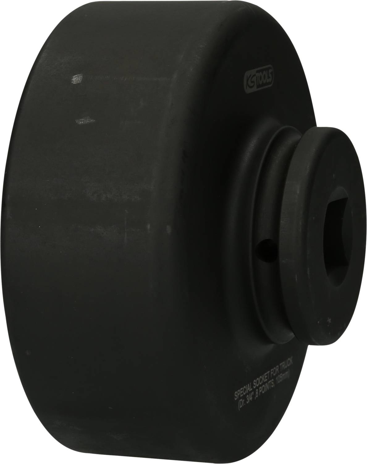 Black tool part, most likely a specialist socket, for a torque wrench or similar.