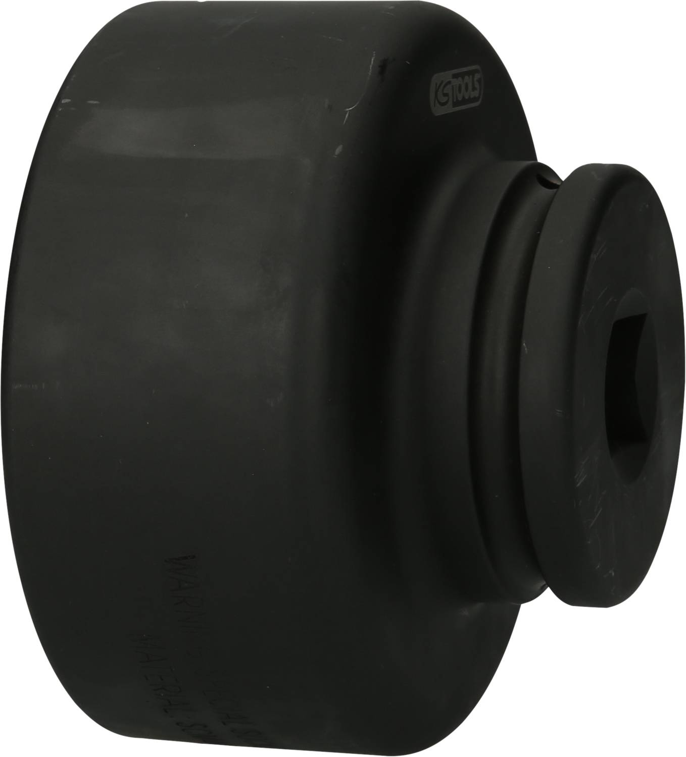A black, cylindrical metal tool with stepped sections, potentially for mechanical or industrial applications.