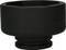 Black plastic piece, likely a car part such as a cap or cover, on a white background.