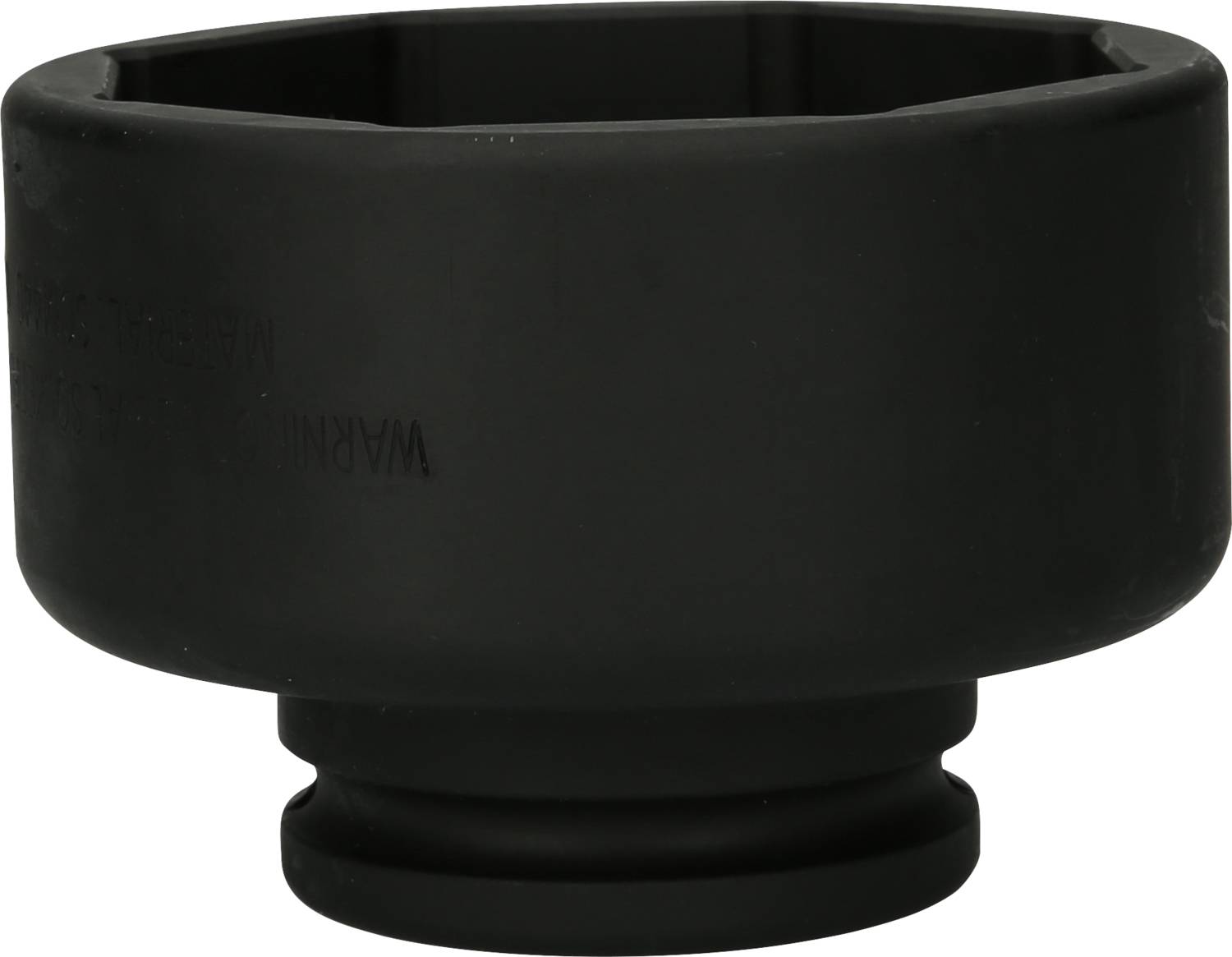 Black, cylindrical plastic cap with rounded edges, possibly designed for protection or cover.