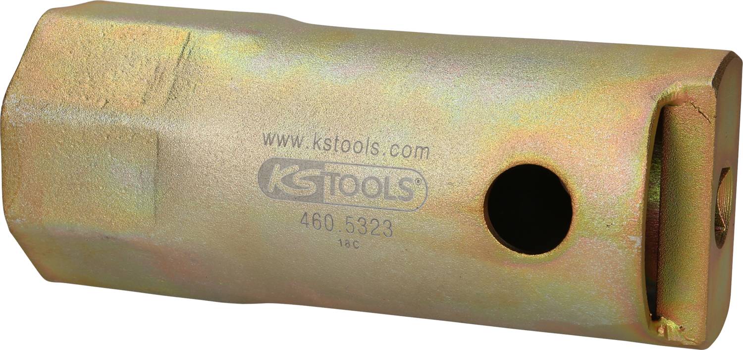 A cylindrical tool with the inscription 'kstools.com' and model number '460.5323'. It has a bore and a groove.