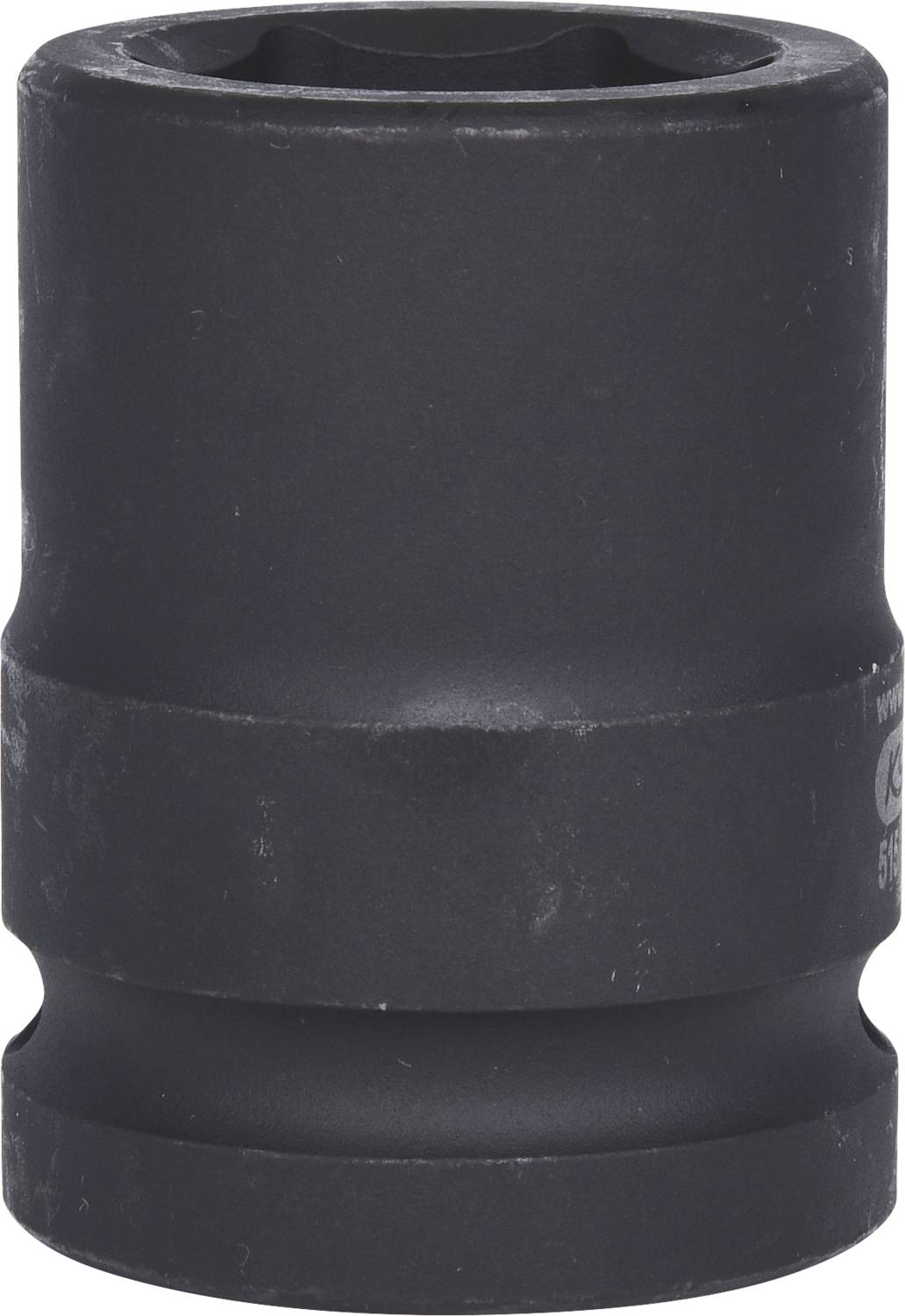 A black industrial screw head with a hexagonal opening, suitable for use with large fastening elements.
