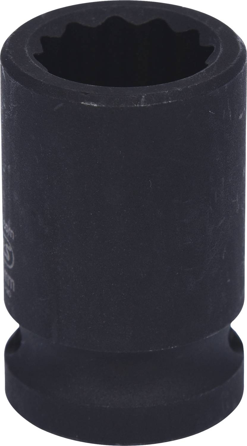 A black nut cover with a star-shaped internal profile, suitable for use with a spanner or ratchet.