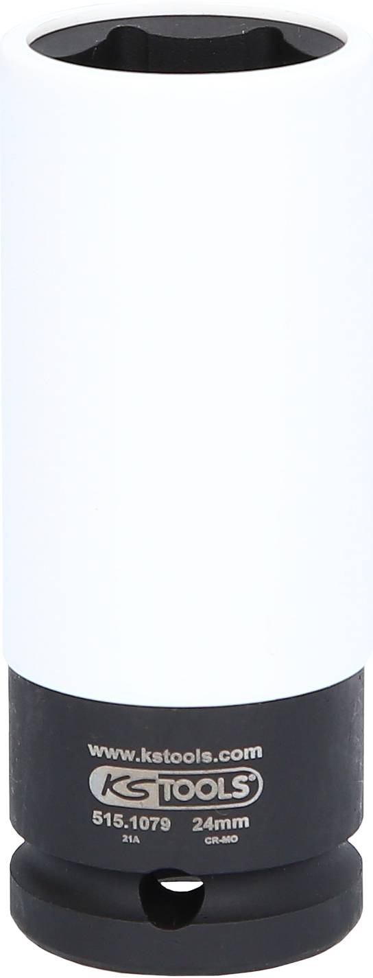 A 24 mm KS Tools socket wrench with white impact protection, product number 515.1079.