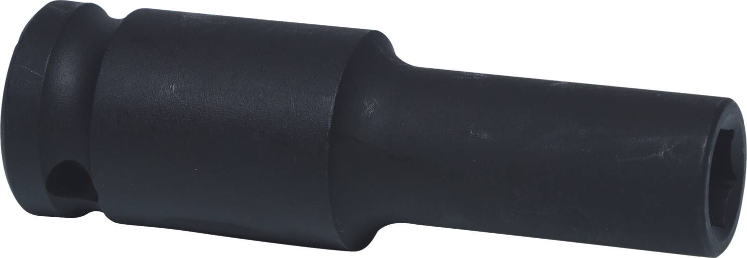 A black, cylindrical metal adapter with an opening at one end. Used for industrial machinery or specialised tools.