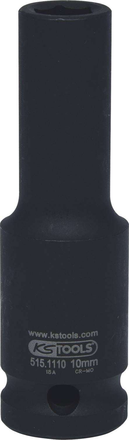 A black socket with the inscription 'KS TOOLS 515.1110 10mm'; used for screwdrivers or impact drivers.
