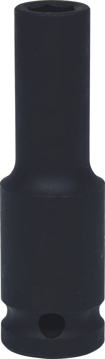 A black cylindrical socket drive insert, suitable for repair and assembly work in vehicle mechanics.