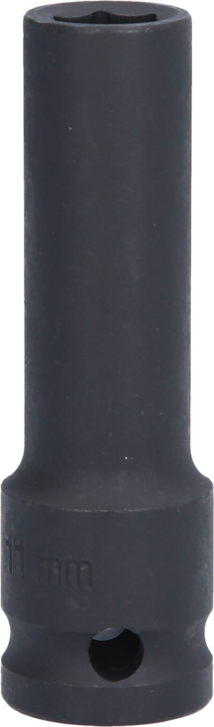 Socket insert, 11 mm, black, made of metal, cylindrical shape. Primarily used for mechanical work.