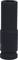 A black impact socket for use with an impact wrench, typically for fastening or removing bolts and nuts.