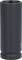'Long, black metal socket extension with a cylindrical shape. Primarily used in automotive repairs.'