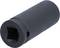A black socket nut with 21 mm marking, cylindrical in shape, with a square opening.