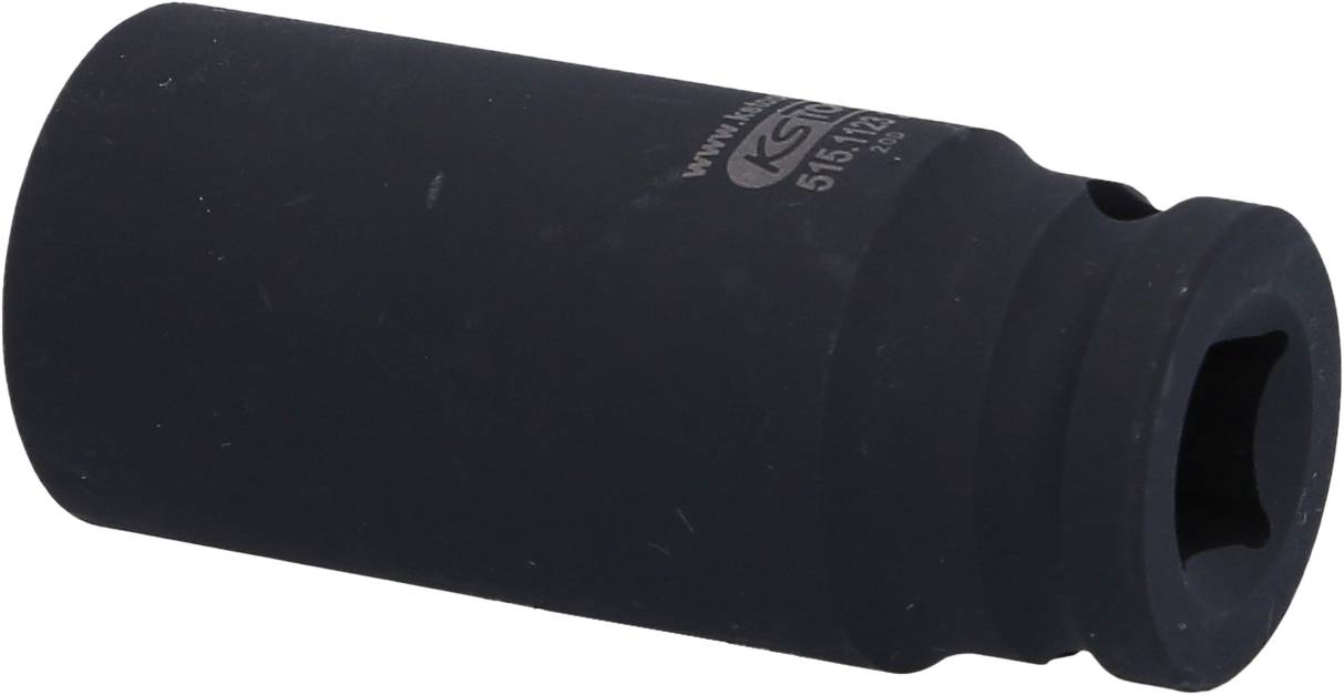 A black, cylindrical hexagonal socket, likely a tool attachment for screw-related work.