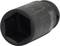 A black hexagonal socket designed for use with an impact driver to remove or tighten nuts and bolts.