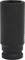Black hexagonal socket with deep recess, suitable for use with pneumatic tools.