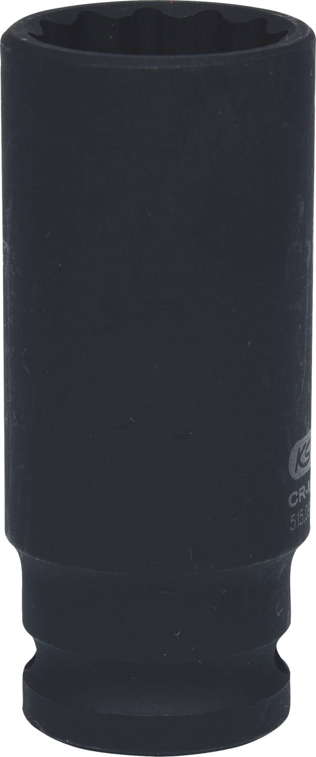 A black metal socket extension bar in a cylindrical form, used for connecting with spanners and ratchets.