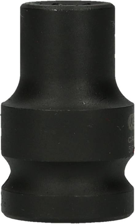 A black hex socket with a cylindrical form and offset central section. Primarily used for tightening screws.