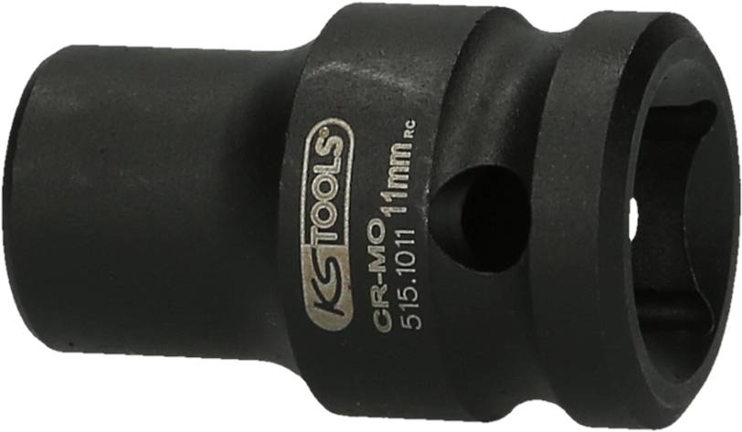 Black socket with inscription 'KS TOOLS CR-MO 11mm' and product number '515.1011', used for tools.