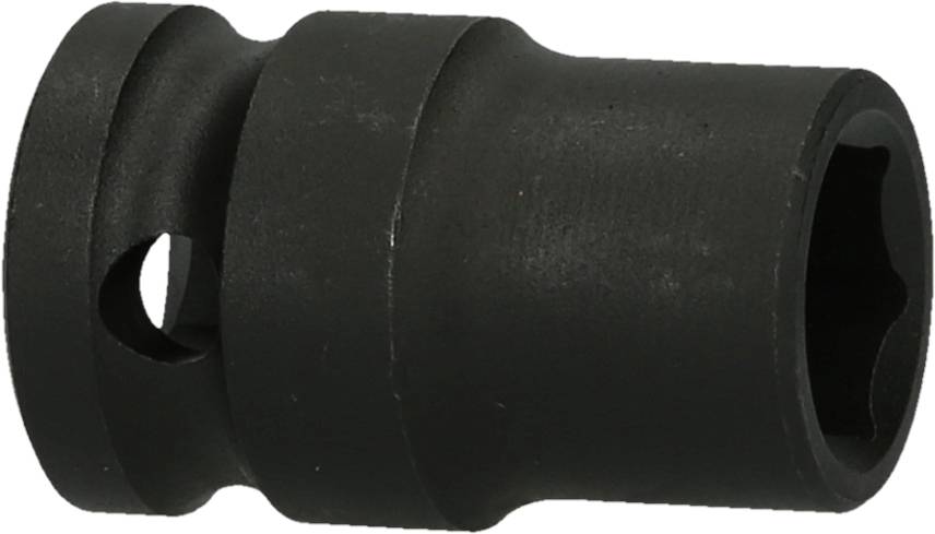 A black socket nut representing a hexagonal tool, presumably intended for mechanical applications.