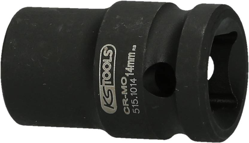 'KS Tools' socket, 14mm, black, robust design. Suitable for mechanical applications.