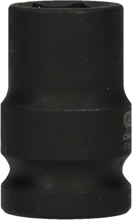 A black socket adaptor with a hexagonal internal profile, for use with a socket wrench or a ratchet.