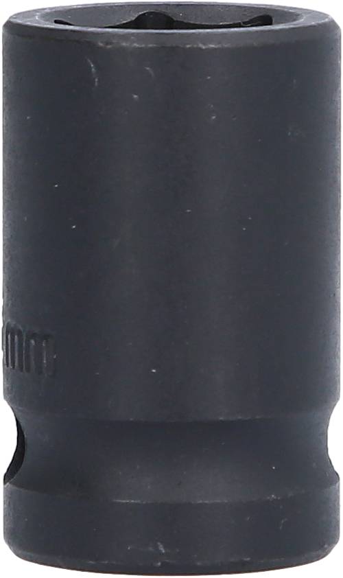 Black hexagonal nut, cylindrical in shape, likely a tool attachment, such as a socket or adjustable spanner adaptor.