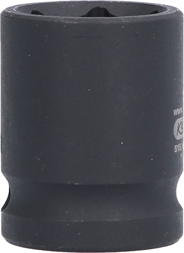 'Close-up of a black socket. Cylindrical shape with hexagonal opening, used for screw and repair work.'