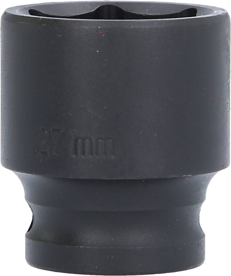 A black socket attachment in the size 27 mm.