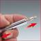 A hand is holding a screwdriver, with red arrows on both sides indicating the direction of rotation.