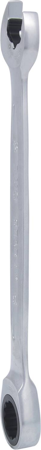 The spanner is silver and has two ends of different sizes, suitable for various nuts and bolts.