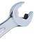 An adjustable spanner with an open jaw, suitable for tightening or loosening nuts and bolts.